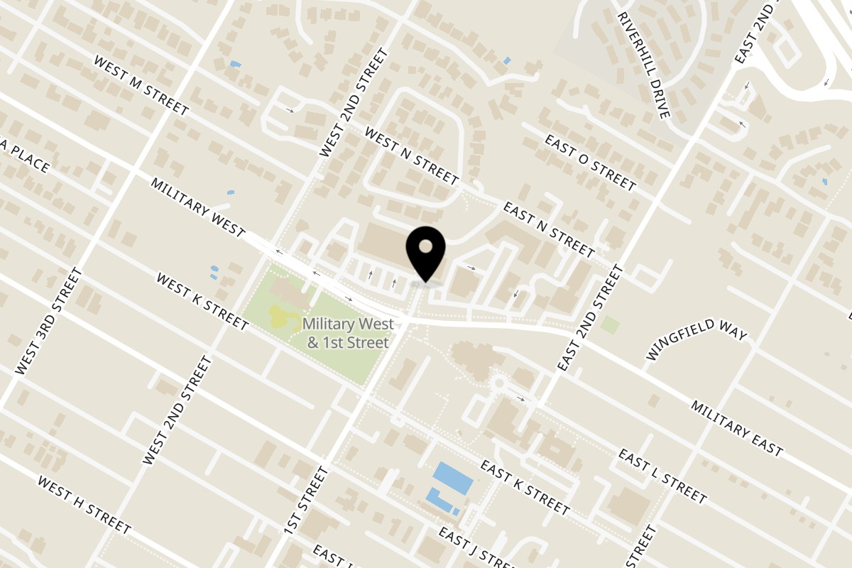 Map showing the location of Chicos Taqueria on 82 Solano Sq in Benicia